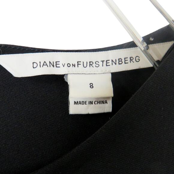 Diane Von Furstenberg Black Sleeveless Fit and Flare Mini Dress Size 8 Medium - Picture 4 of 5